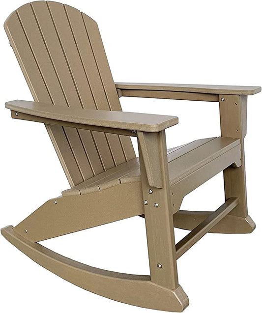 Open-Box RESINTEAK Pacific Adirondack Rocking Chair - Brown
