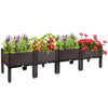 Woven Style Raised Garden Planter with Drainage and Legs - Black
