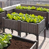 Woven Style Raised Garden Planter with Drainage and Legs - Black