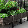 Woven Style Raised Garden Planter with Drainage and Legs - Black