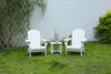 Folding Adirondack Chair with Side Table, 3-Piece Adirondack Chair Set, White (2 Chairs and 1 Table)