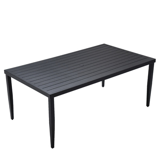 Aluminum Outdoor Patio Dining Table with Built-In Umbrella Hole, Seats 6 (TABLE ONLY)