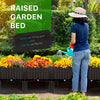Woven Style Raised Garden Planter with Drainage and Legs - Black
