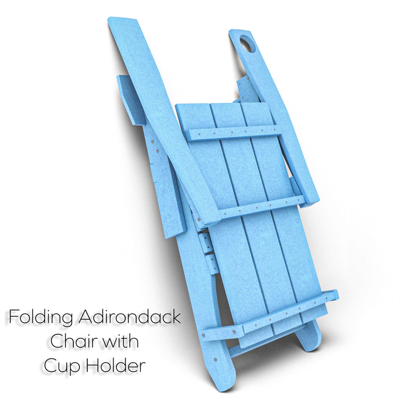 Open-Box RESINTEAK Newport Adirondack folding Chair - Blue