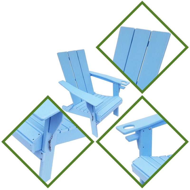 Open-Box RESINTEAK Newport Adirondack folding Chair - Blue