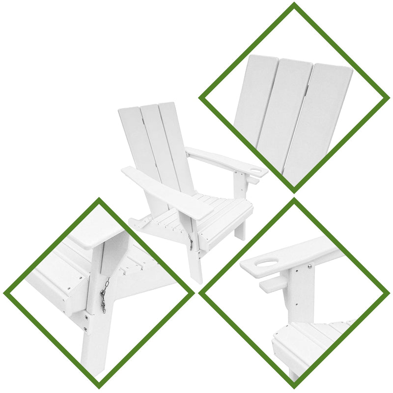 Open-Box RESINTEAK Newport Adirondack folding Chair - White
