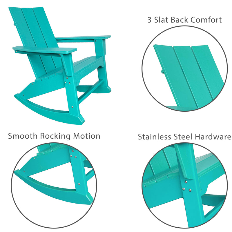 RESINTEAK Modern Adirondack Rocking Chair