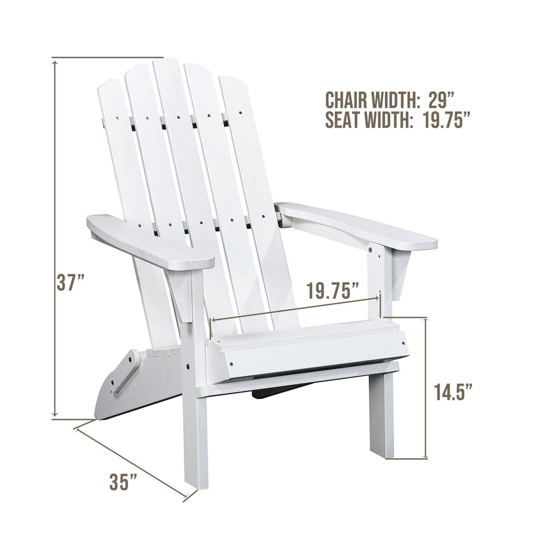 Open-Box Classic Folding Adirondack Chair - White