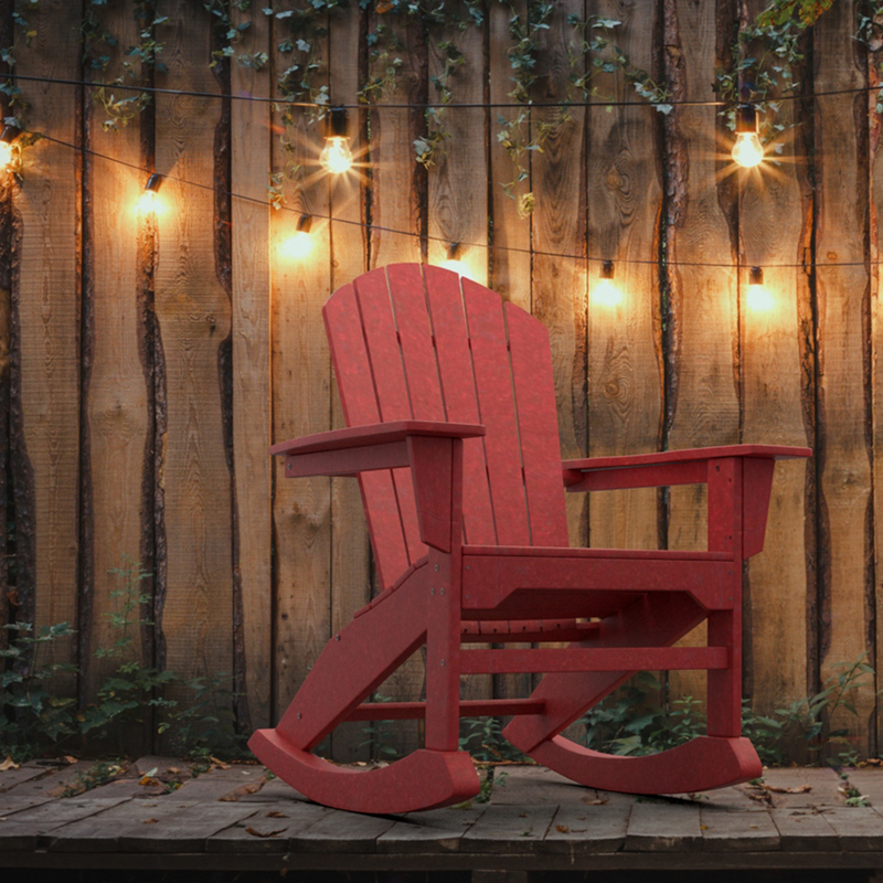 Open-Box RESINTEAK Pacific Adirondack Rocking Chair - Red