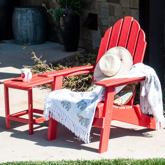 Open-Box New Tradition Folding Adirondack Chair by ResinTeak - Red