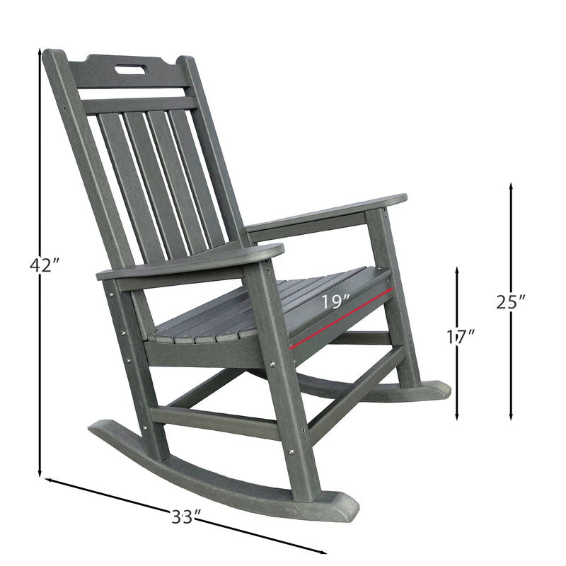 Open-Box RESINTEAK New Classic Outdoor Rocking Chair - Gray