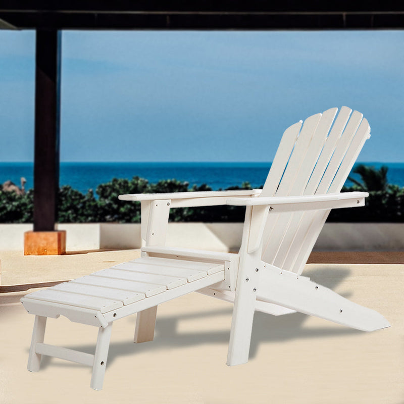 Open Box Deluxe Adirondack Chair with PULLOUT Ottoman by ResinTEAK