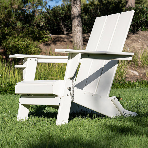 Open-Box RESINTEAK Newport Adirondack folding Chair - White