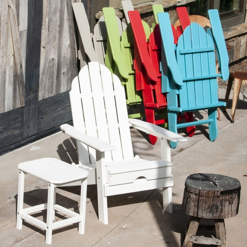 Open-Box New Tradition Folding Adirondack Chair by ResinTeak - White